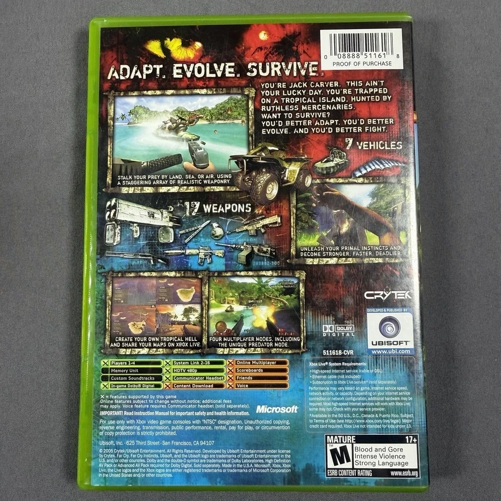 CIB Far Cry: Instincts (Microsoft Xbox, 2005) Complete *TESTED*